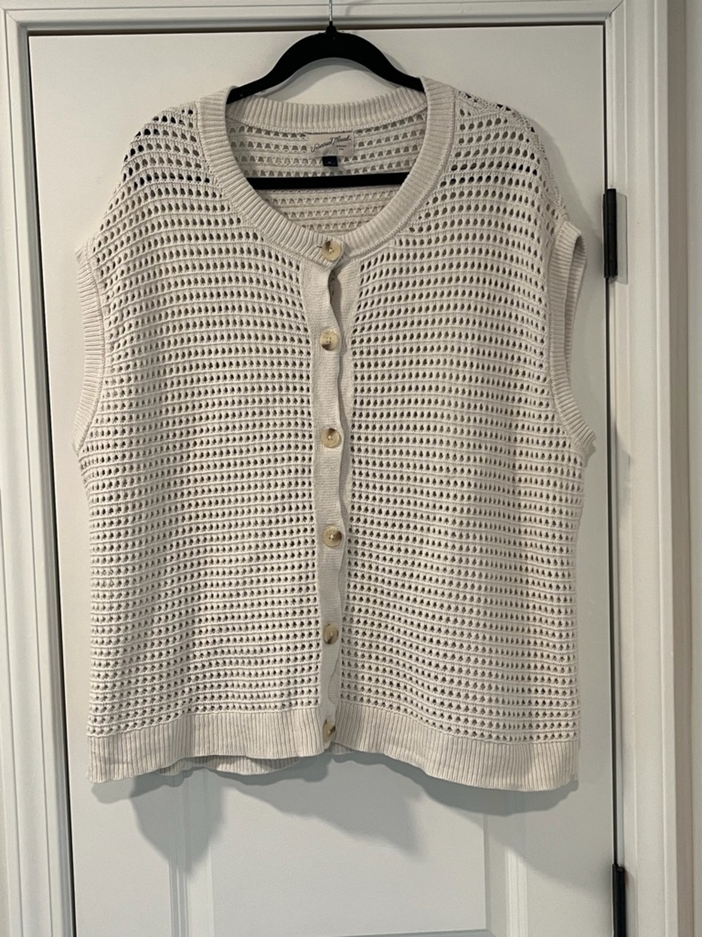 3/$20 Universal Thread Cream Openwork Crochet Vest